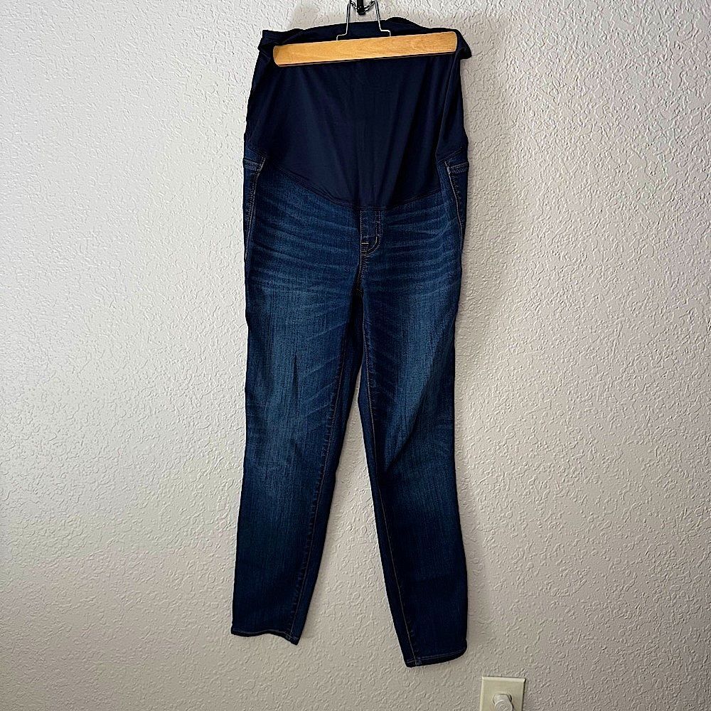 Madewell Maternity Over the Belly Skinny Jeans Dark Wash Size 28 Stretch Whisker